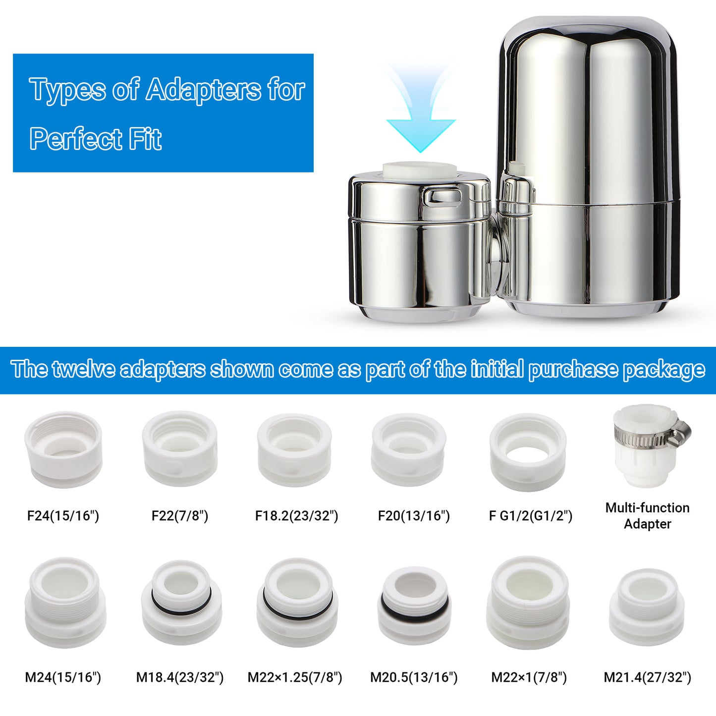 Tap-Safe Filter SS-885-1 Chrome - Bacteria Tap Filter