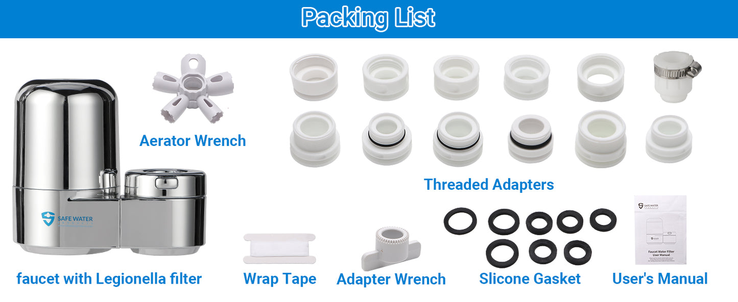 Tap-Safe Filter SS-885-1 Chrome - Bacteria Tap Filter